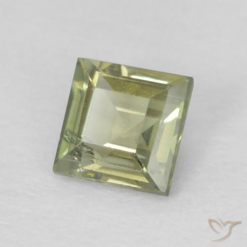 0.25 ct Green Kornerupine Stone, Natural Kornerupine in Square Facet Shape for Sale