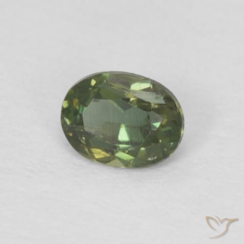 0.16 ct Green Kornerupine Stone, Natural Kornerupine in Oval Facet Shape for Sale