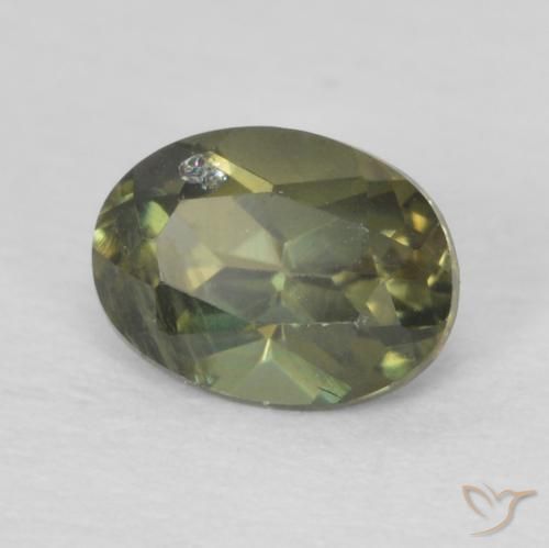 0.32 ct Green Kornerupine Stone, Natural Kornerupine in Oval Facet Shape for Sale