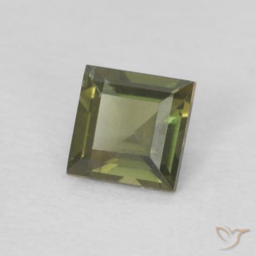 0.18 ct Green Kornerupine Stone, Natural Kornerupine in Square Facet Shape for Sale