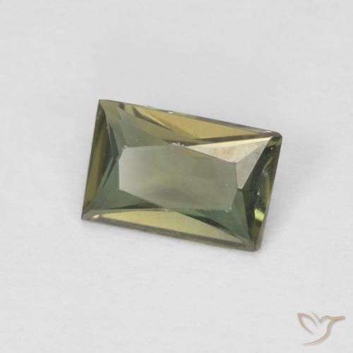 0.31 ct Green Kornerupine Stone, Natural Kornerupine in Baguette / Scissor Cut Shape for Sale