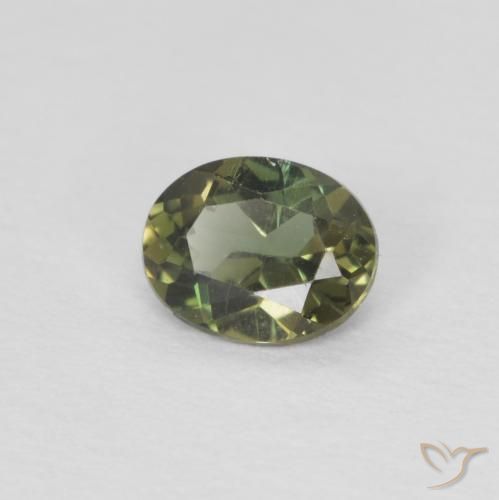 0.26 ct Green Kornerupine Stone, Natural Kornerupine in Oval Facet Shape for Sale