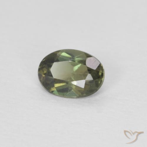 0.23 ct Green Kornerupine Stone, Natural Kornerupine in Oval Facet Shape for Sale