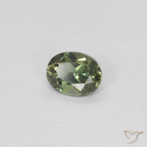 0.16 ct Green Kornerupine Stone, Natural Kornerupine in Oval Facet Shape for Sale