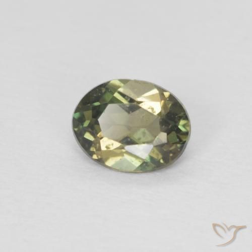 0.28 ct Green Kornerupine Stone, Natural Kornerupine in Oval Facet Shape for Sale