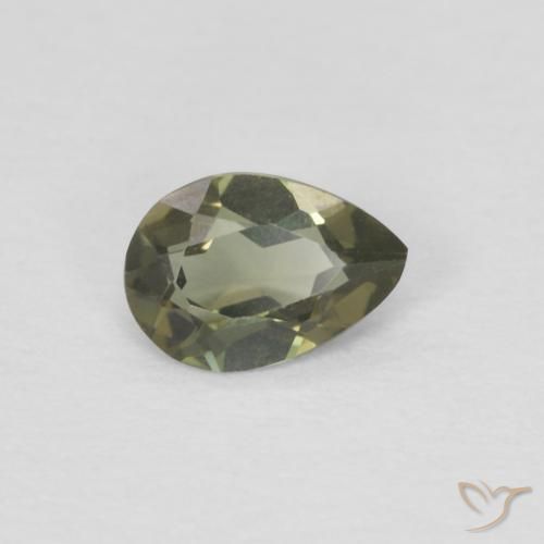 0.23 ct Green Kornerupine Stone, Natural Kornerupine in Pear Facet Shape for Sale