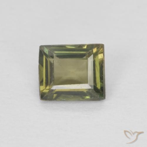 0.36ct Natural Dark Green Kornerupine, Baguette, VS