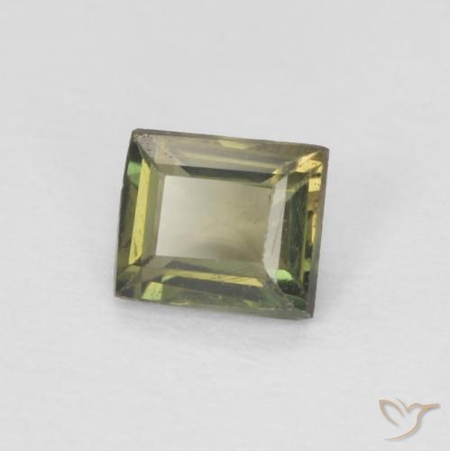 0.36 ct Green Kornerupine Stone, Natural Kornerupine in Baguette Facet Shape for Sale