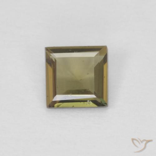 0.25 ct Green Kornerupine Gemstone, Kornerupine Gem in Square Facet Shape for Sale.