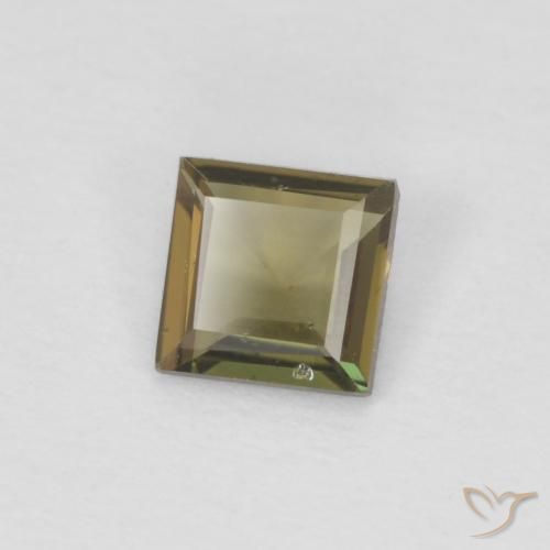 0.25 ct Green Kornerupine Stone, Natural Kornerupine in Square Facet Shape for Sale