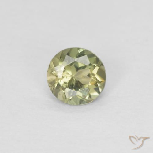 Cornerupina Sfaccettatura rotonda da 0,2 ct dallo Sri Lanka, dimensione 3,7mm, purezza VS, pietra preziosa naturale non trattati, Cornerupina 1pc in colore Verde salvia, durezza Mohs di 6,5 - 7 adatto per gioielli da indossare ogni giorno, Photo A