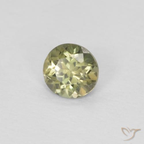 0.20 ct Green Kornerupine Stone, Natural Kornerupine in Round Facet Shape for Sale