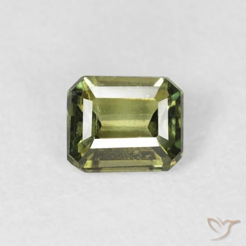 0.44 ct Green Kornerupine Gemstone, Kornerupine Gem in Octagon Step Cut Shape for Sale.