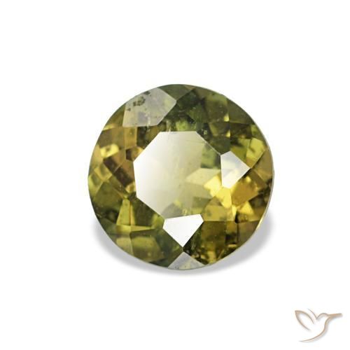 0.40 ct Green Kornerupine Stone, Natural Kornerupine in Round Facet Shape for Sale