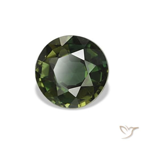 0.64 ct Green Kornerupine Stone, Natural Kornerupine in Round Facet Shape for Sale
