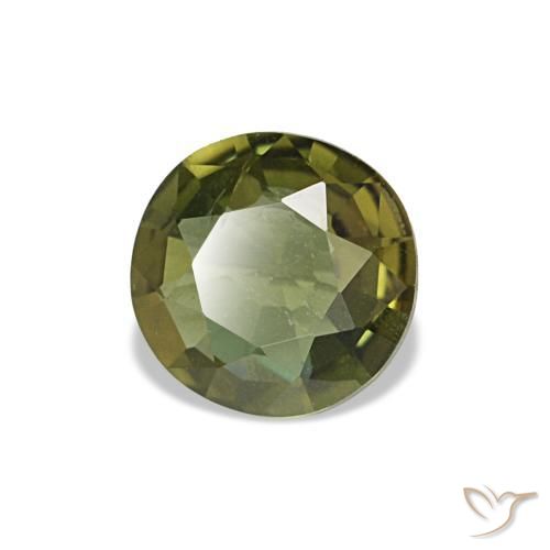 0.35 ct Green Kornerupine Stone, Natural Kornerupine in Round Facet Shape for Sale