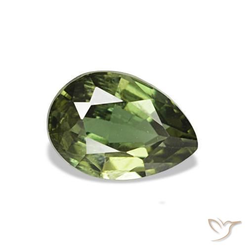 0.77 ct Green Kornerupine Stone, Natural Kornerupine in Pear Facet Shape for Sale