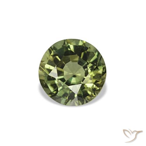 0.33 ct Green Kornerupine Gemstone, Kornerupine Gem in Round Facet Shape for Sale.