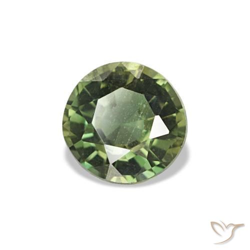 0.42 ct Green Kornerupine Stone, Natural Kornerupine in Round Facet Shape for Sale