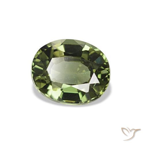 0.61 ct Green Kornerupine Stone, Natural Kornerupine in Oval Facet Shape for Sale