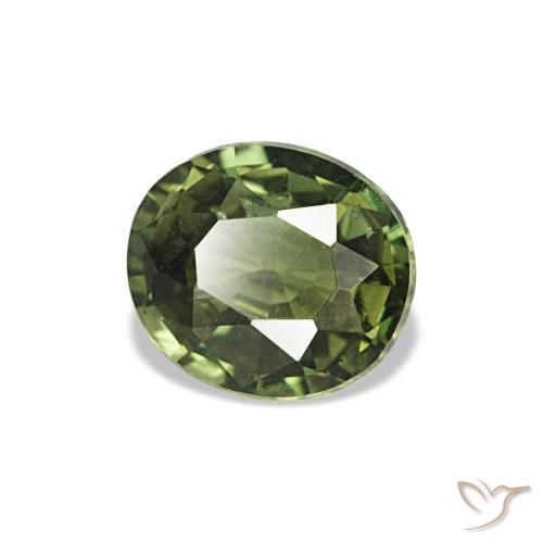 0.63 ct Green Kornerupine Stone, Natural Kornerupine in Oval Facet Shape for Sale