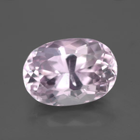 6.89 ct Pink Kunzite Gemstone, Kunzite Gem in Oval Facet Shape for Sale.