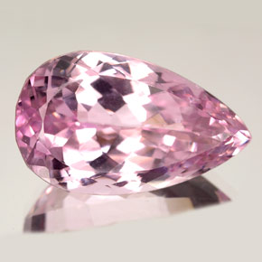 27.82 ct Pink Kunzite Stone, Natural Kunzite in Pear Facet Shape for Sale
