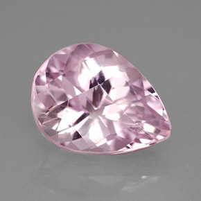 5.18 ct Pink Kunzite Stone, Natural Kunzite in Pear Checkerboard Shape for Sale