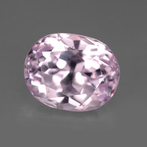 5.68 ct Pink Kunzite Gemstone, Kunzite Gem in Oval Facet Shape for Sale.