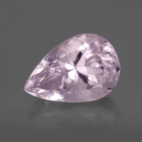 7.39 ct Pink Kunzite Gemstone, Kunzite Gem in Pear Facet Shape for Sale.