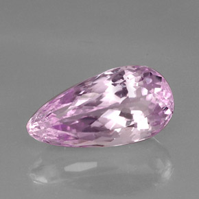 15.46 ct Pink Kunzite Stone, Natural Kunzite in Pear Facet Shape for Sale