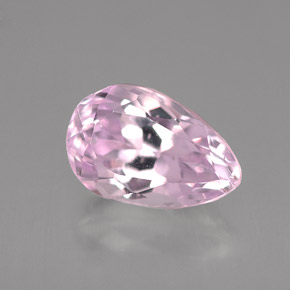 3.54 ct Pink Kunzite Gemstone, Kunzite Gem in Pear Facet Shape for Sale.