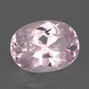 5.90 ct Pink Kunzite Gemstone, Kunzite Gem in Oval Facet Shape for Sale.