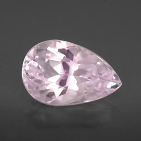 4.09 ct Pink Kunzite Gemstone, Kunzite Gem in Pear Facet Shape for Sale.