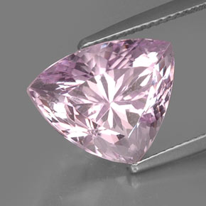 9.19 ct Pink Kunzite Stone, Natural Kunzite in Trillion Facet Shape for Sale