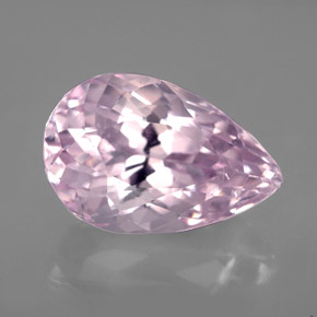 6.84 ct Pink Kunzite Gemstone, Kunzite Gem in Pear Facet Shape for Sale.