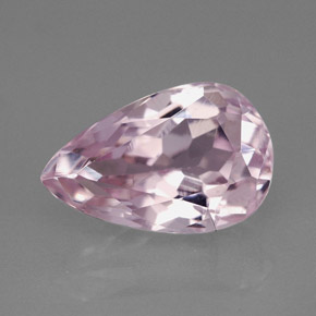 4.07 ct Pink Kunzite Gemstone, Kunzite Gem in Pear Facet Shape for Sale.