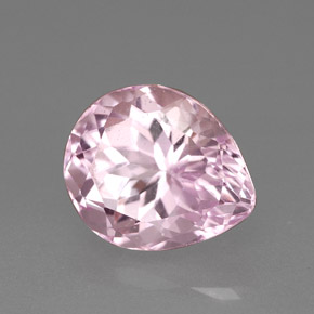 4.18 ct Pink Kunzite Stone, Natural Kunzite in Pear Facet Shape for Sale