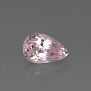 5.74 ct Pink Kunzite Gemstone, Kunzite Gem in Pear Facet Shape for Sale.
