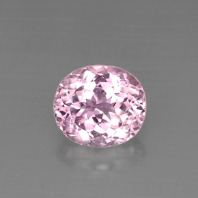 7.92 ct Pink Kunzite Gemstone, Kunzite Gem in Oval Facet Shape for Sale.