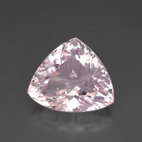 12.30 ct Pink Kunzite Gemstone, Kunzite Gem in Trillion Facet Shape for Sale.
