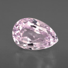 4.52 ct Pink Kunzite Gemstone, Kunzite Gem in Pear Facet Shape for Sale.