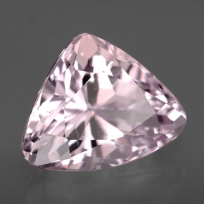 7.41 ct Pink Kunzite Stone, Natural Kunzite in Trillion Facet Shape for Sale