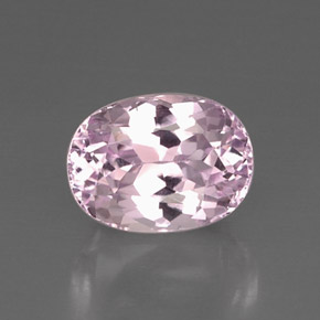 6.71 ct Pink Kunzite Gemstone, Kunzite Gem in Oval Facet Shape for Sale.