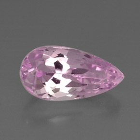 6.58 ct Pink Kunzite Gemstone, Kunzite Gem in Pear Facet Shape for Sale.
