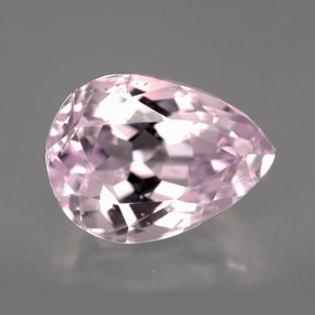 5.78 ct Pink Kunzite Gemstone, Kunzite Gem in Pear Facet Shape for Sale.