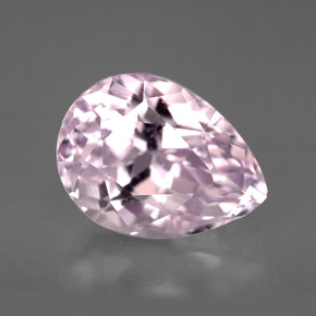 5.22 ct Pink Kunzite Gemstone, Kunzite Gem in Pear Facet Shape for Sale.