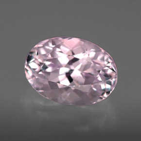 5.64 ct Pink Kunzite Gemstone, Kunzite Gem in Oval Facet Shape for Sale.