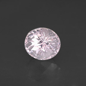 4.03 ct Pink Kunzite Gemstone, Kunzite Gem in Oval Checkerboard Shape for Sale.