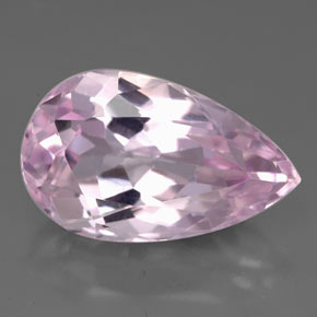 8.82 ct Pink Kunzite Gemstone, Kunzite Gem in Pear Facet Shape for Sale.